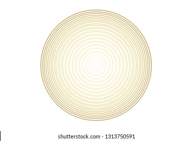 Concentric circle element. Gold luxurious color ring. Abstract  vector illustration for sound wave, golden graphic, Modern decoration for websites, posters, banners, template EPS10 vector