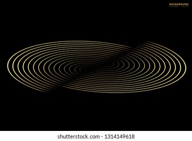 Concentric circle element. Gold luxurious color ring. Abstract  vector illustration for sound wave, golden graphic, Modern decoration for websites, posters, banners, template EPS10 vector