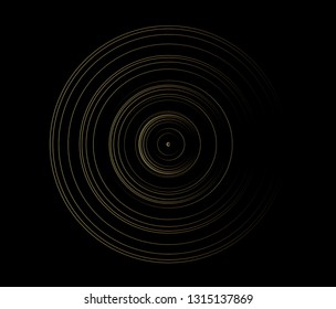 Concentric circle element. Gold luxurious color ring. Abstract  vector illustration for sound wave, golden graphic, Modern decoration for websites, posters, banners, template EPS10 vector