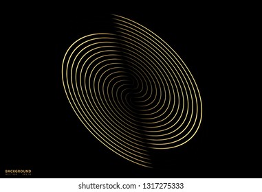 Concentric circle element. Gold luxurious color ring. Abstract  vector illustration for sound wave, golden graphic, Modern decoration for websites, posters, banners, template EPS10 vector