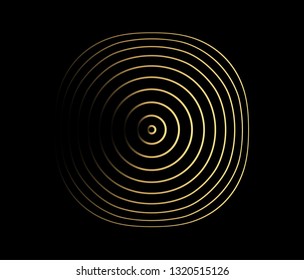 Concentric circle element. Gold luxurious color ring. Abstract  vector illustration for sound wave, golden graphic, Modern decoration for websites, posters, banners, template EPS10 vector
