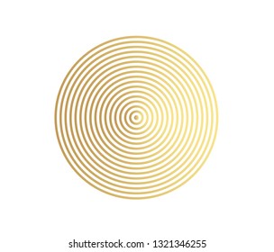 Concentric circle element. Gold luxurious color ring. Abstract  vector illustration for sound wave, golden graphic, Modern decoration for websites, posters, banners, template EPS10 vector