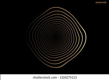 Concentric circle element. Gold luxurious color ring. Abstract  vector illustration for sound wave, golden graphic, Modern decoration for websites, posters, banners, template EPS10 vector