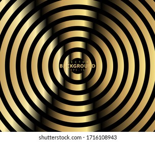 Concentric circle element. Gold luxurious color ring. Abstract  vector illustration for sound wave, golden graphic, Modern decoration for websites, posters, banners, template EPS10 vector