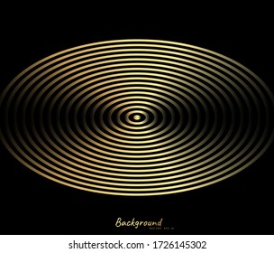 Concentric circle element. Gold luxurious color ring. Abstract  vector illustration for sound wave, golden graphic, Modern decoration for websites, posters, banners, template EPS10 vector