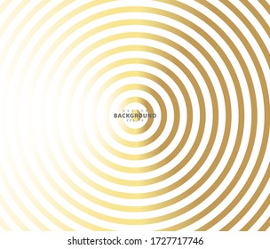 Konzentriertes kreisförmiges Element. Gold luxuriöser Farbring. Abstrakte Vektorgrafik für Schallwellen, goldene Grafik, Moderne Dekoration für Websites, Plakate, Banner, Vorlage EPS10 Vektor