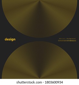 Elemento de círculo concéntrico. El lujoso anillo de color dorado. Ilustración vector abstracta para ondas sonoras, gráfico dorado, decoración moderna para sitios web, afiches, banners, plantilla vector EPS10