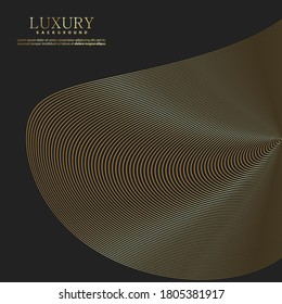 Elemento de círculo concéntrico. El lujoso anillo de color dorado. Ilustración vector abstracta para ondas sonoras, gráfico dorado, decoración moderna para sitios web, afiches, banners, plantilla vector EPS10