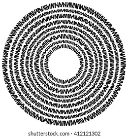 Concentric circle element made of random rectangles