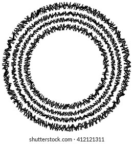 Concentric circle element made of random rectangles