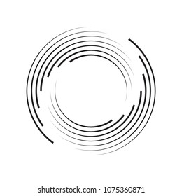 Concentric Circle Elements Backgrounds. Abstract Circle Pattern. Black And White Graphics. EPS