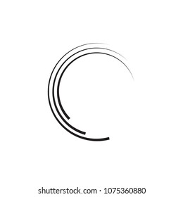 Concentric Circle Elements Backgrounds. Abstract circle pattern. Black and white graphics. EPS