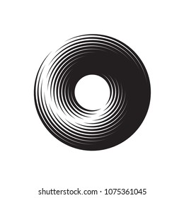 Concentric Circle Elements Backgrounds. Abstract circle pattern. Black and white graphics.