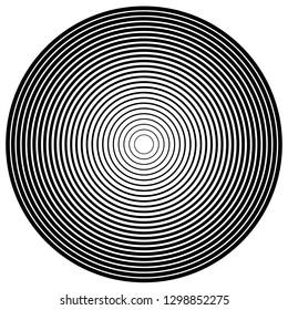 Concentric Circle Elements Backgrounds. Abstract circle pattern. Black and white graphics. Vector illustration