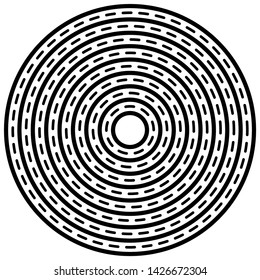 Concentric Circle Elements Backgrounds. Abstract circle pattern. Black and white graphics. Vector illustration