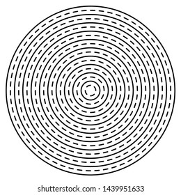 Concentric Circle Elements Backgrounds. Abstract circle pattern. Black and white graphics. Vector illustration