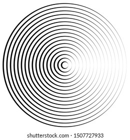 Concentric Circle Elements Backgrounds. Abstract circle pattern. Black and white graphics. Vector illustration