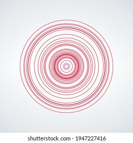 Concentric Circle Elements Backgrounds. Abstract circle pattern. Black and white graphics. Vector illustration