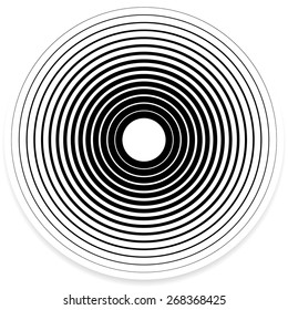 Concentric Circle Elements / Backgrounds. Abstract Circle Pattern. Black And White Graphics.