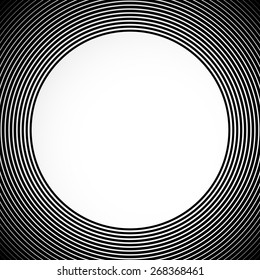 Concentric Circle Elements / Backgrounds. Abstract circle pattern. Black and white graphics.