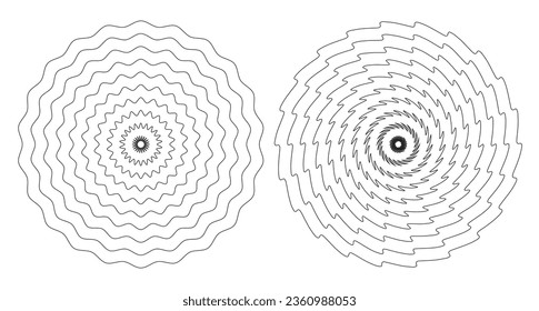 Concentric circle elements. Element for graphic web design, Template for print, textile, wrapping, decoration, Abstract art seamless pattern vector illustration