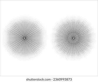 Concentric circle elements. Element for graphic web design, Template for print, textile, wrapping, decoration, Abstract art seamless pattern vector illustration