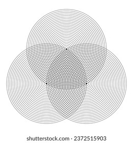 Concentric circle elements. Element for graphic web design, Template for print, textile, wrapping, decoration, vector illustration. vesica pisica. Sacred geometry. All Seeing eye, the third eye