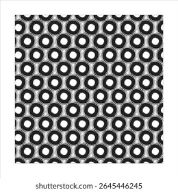 Concentric Circle Geometric Optical Illusion Retro Mod Pattern
