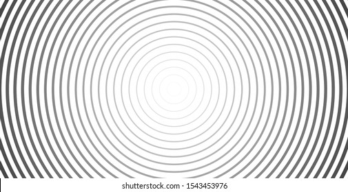 Concentric circle. Illustration for sound wave. Abstract circle line pattern. Black and white graphics