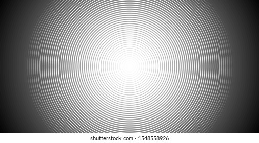 Concentric circle. Illustration for sound wave. Abstract circle line pattern. Black and white graphic