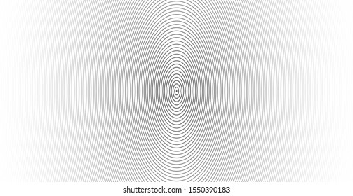 Concentric circle. Illustration for sound wave. Abstract circle line pattern. Black and white graphic