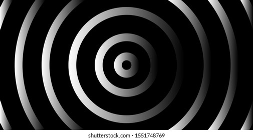 Concentric circle. Illustration for sound wave. Abstract circle line pattern. Black and white graphic