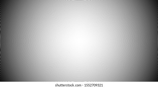 Concentric circle. Illustration for sound wave. Abstract circle line pattern. Black and white graphic