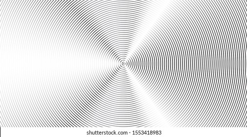 Concentric circle. Illustration for sound wave. Abstract circle line pattern. Black and white graphic