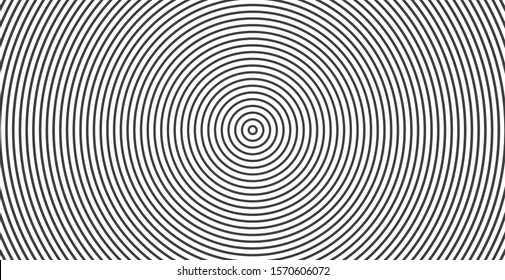 Concentric circle. Illustration for sound wave. Abstract circle line pattern. Black and white graphics