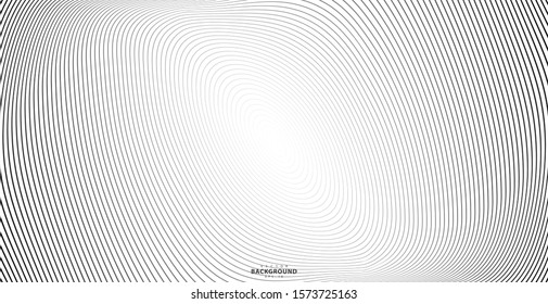 Concentric circle. Illustration for sound wave. Abstract circle line pattern. Black and white graphic