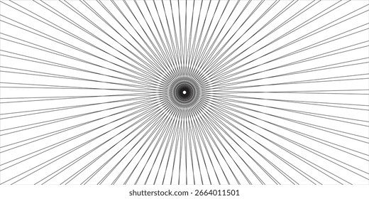 Concentric circle. Illustration for sound wave. Abstract circle line pattern. Black and white graphic.