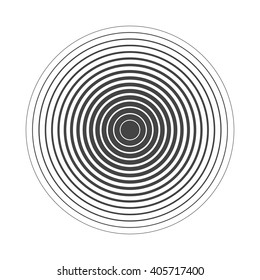 Concentric circle. Illustration for sound wave. Black and white color ring.