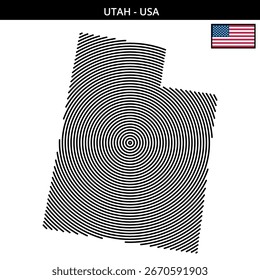 Mapa de círculo concêntrico da geografia de Utah