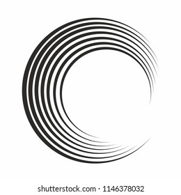 Concentric Circle And Rings. Radial  Icon. Vector