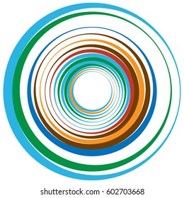 Concentric circle, rings. Suitable as an abstract design element, decorative element or background pattern