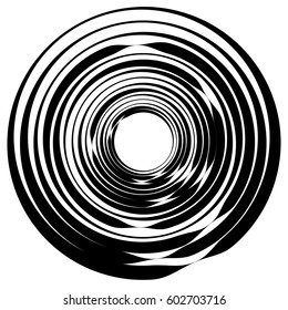 Concentric circle, rings. Suitable as an abstract design element, decorative element or background pattern