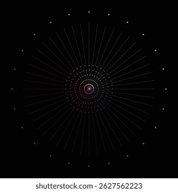 A Concentric Circle of Shining Lights on a Black Background