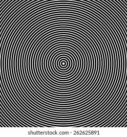 Concentric Circles. Abstract Black and White Graphics