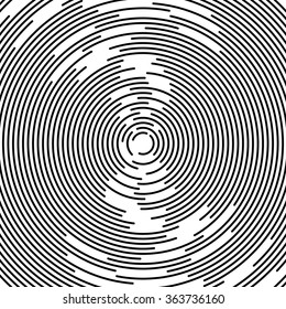 Concentric circles abstract element. Radiating, radial circles, ripple effect.