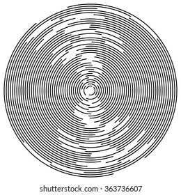 Concentric circles abstract element. Radiating, radial circles, ripple effect.