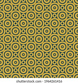 Concentric circles abstract Imitation gold with blue design seamless patterns. A seamless vector background. blue with Imitation gold ornament. Graphic modern pattern. Simple graphic design.