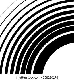 Concentric circles abstract, monochrome background. Vector.