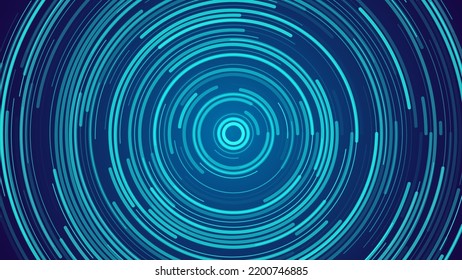 Círculos concéntricos. Resumen del fondo de ondas sonoras. Ilustración de vectores de círculos de alta tecnología