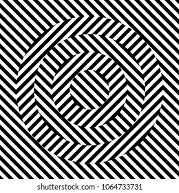 concentric circles with black and white lines